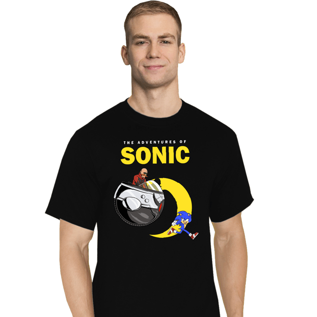 Secret_Shirts T-Shirts, Tall / Large / Black Adventures Of Sonic