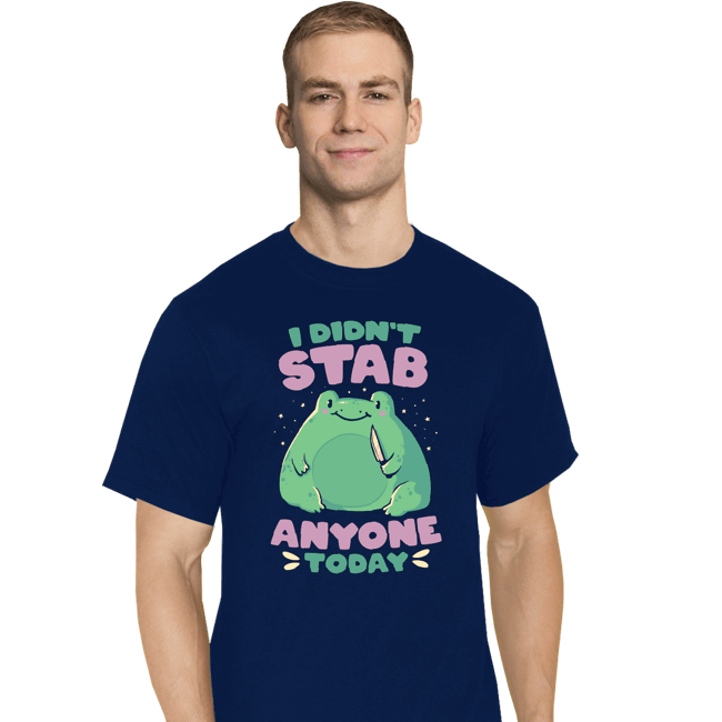 Secret_Shirts T-Shirts, Tall / Large / Navy Didn't Stab Anyone Today