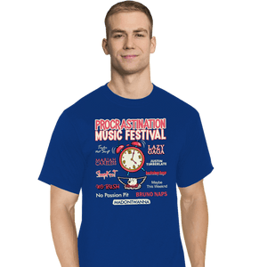 Daily_Deal_Shirts T-Shirts, Tall / Large / Royal Blue Procrastination Festival