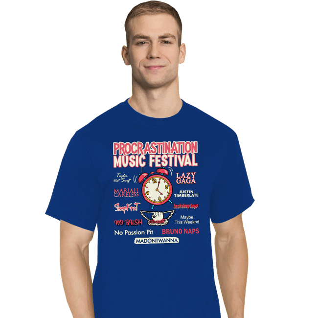 Daily_Deal_Shirts T-Shirts, Tall / Large / Royal Blue Procrastination Festival