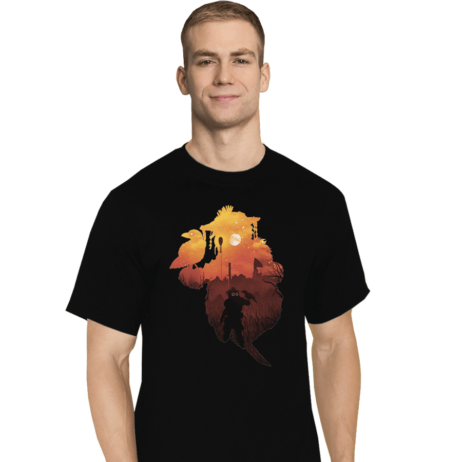 Shirts T-Shirts, Tall / Large / Black Bloodhound Sunset