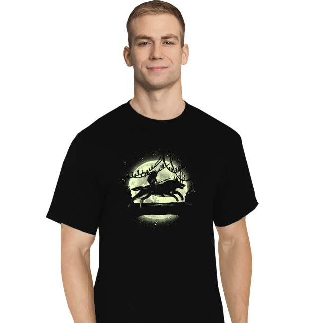 Shirts T-Shirts, Tall / Large / Black Moonlight Wolf Princess