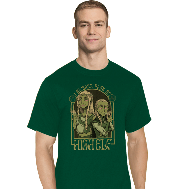 Secret_Shirts T-Shirts, Tall / Large / Charcoal I Play As High Elf
