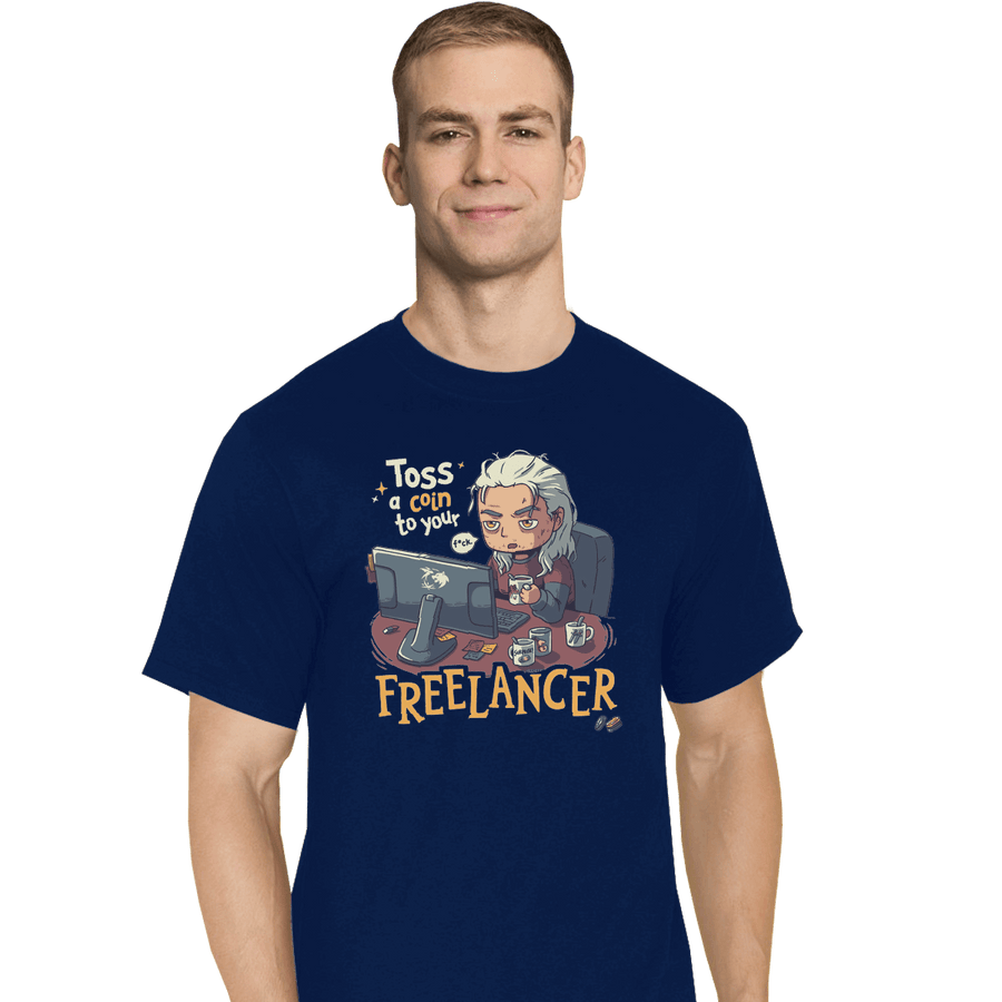Shirts T-Shirts, Tall / Large / Navy Freelancer Of Blaviken