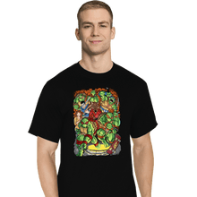 Load image into Gallery viewer, Daily_Deal_Shirts T-Shirts, Tall / Large / Black Pizza Fights And Stories
