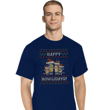 Load image into Gallery viewer, Daily_Deal_Shirts T-Shirts, Tall / Large / Navy Happy Howlidays

