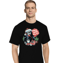 Load image into Gallery viewer, Secret_Shirts T-Shirts, Tall / Large / Black Ghostface Santa
