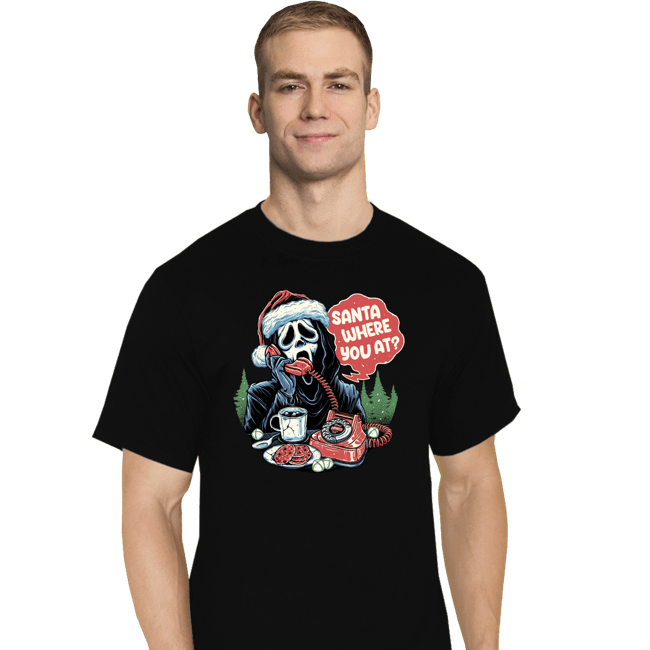 Secret_Shirts T-Shirts, Tall / Large / Black Ghostface Santa
