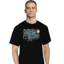 Load image into Gallery viewer, Shirts T-Shirts, Tall / Large / Black Starry Robot
