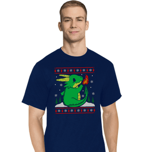 Shirts T-Shirts, Tall / Large / Navy Ugly Dragon Christmas