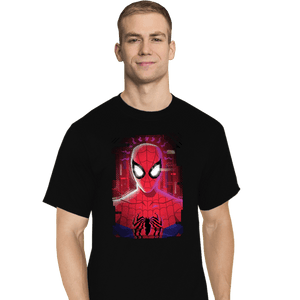 Daily_Deal_Shirts T-Shirts, Tall / Large / Black Glitch Peter Spider