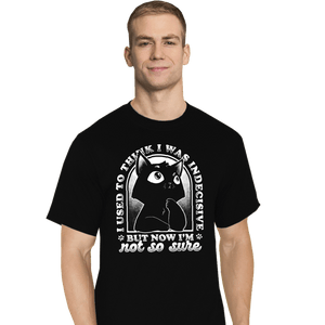 Shirts T-Shirts, Tall / Large / Black Indecisive Cat