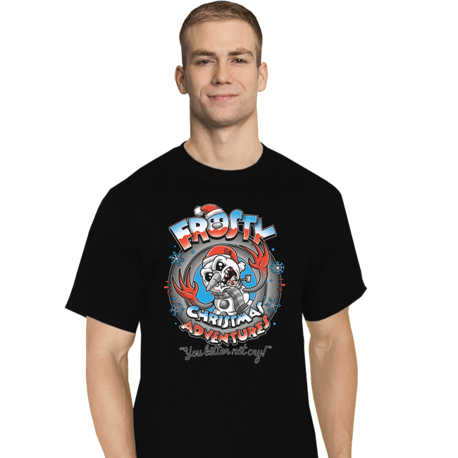 Daily_Deal_Shirts T-Shirts, Tall / Large / Black Frosty Christmas Adventures