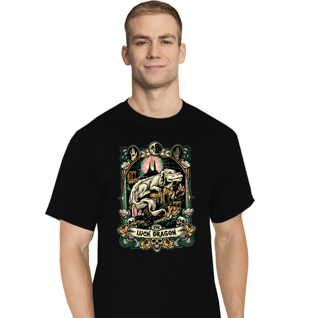 Daily_Deal_Shirts T-Shirts, Tall / Large / Black The Luck Dragon Crest