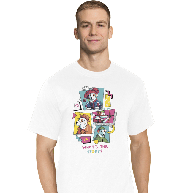 Shirts T-Shirts, Tall / Large / White What's The Story?