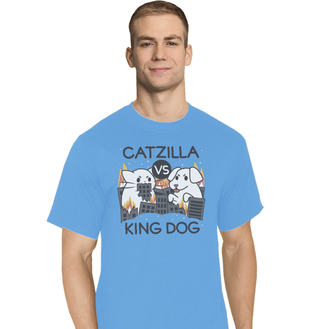Shirts T-Shirts, Tall / Large / Royal Blue Catzilla VS King Dog