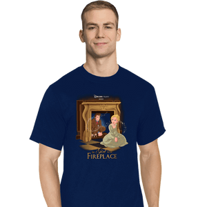 Secret_Shirts T-Shirts, Tall / Large / Navy Girl In The Fireplace