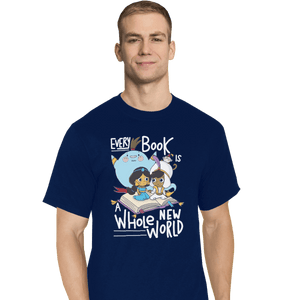 Shirts T-Shirts, Tall / Large / Navy Every Book Is a Whole New World