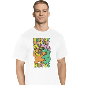 Secret_Shirts T-Shirts, Tall / Large / White Hangry Hippos
