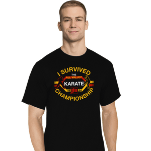 Daily_Deal_Shirts T-Shirts, Tall / Large / Black I Survived All Valley Karate
