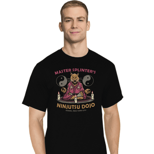 Daily_Deal_Shirts T-Shirts, Tall / Large / Black Splinter's Ninjutsu Dojo