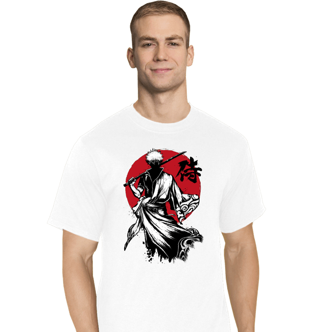 Daily_Deal_Shirts T-Shirts, Tall / Large / White Gintoki Sumi-e