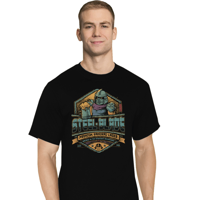 Daily_Deal_Shirts T-Shirts, Tall / Large / Black Steel Blade Lager