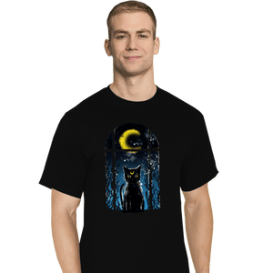 Shirts T-Shirts, Tall / Large / Black Moon Visitor