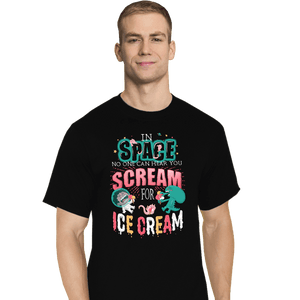 Daily_Deal_Shirts T-Shirts, Tall / Large / Black Scream for Ice Cream