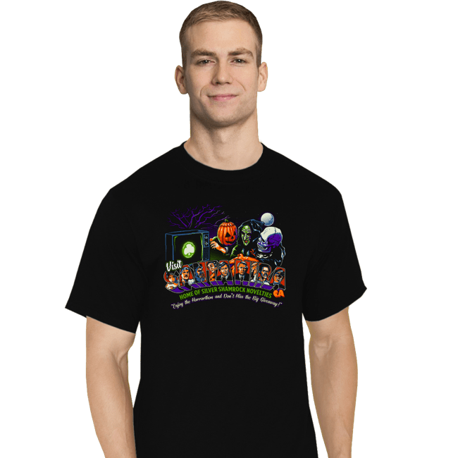 Daily_Deal_Shirts T-Shirts, Tall / Large / Black Enjoy the Horrorthon in Santa Mira