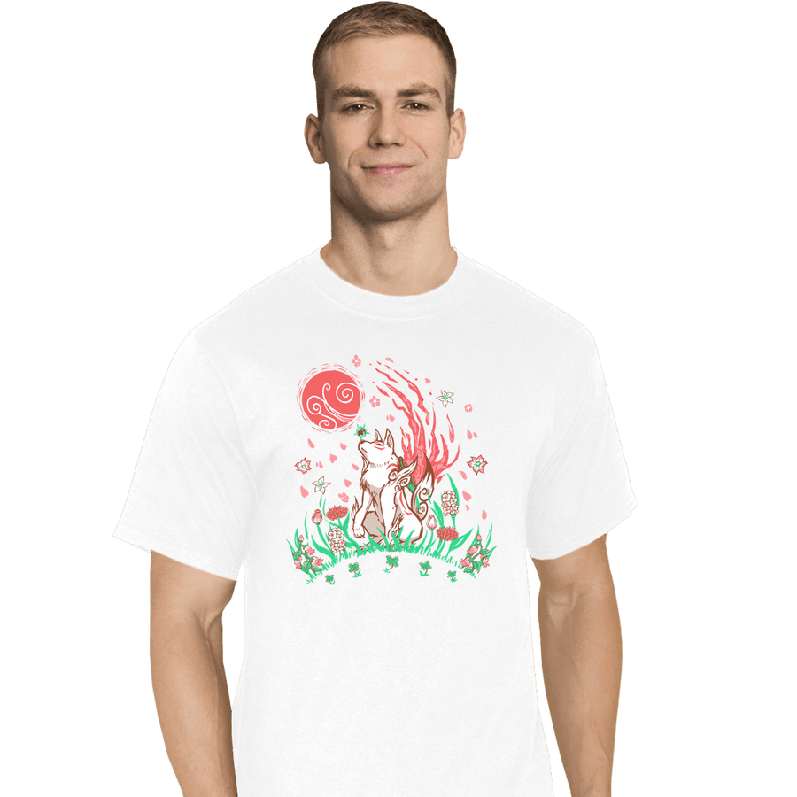 Secret_Shirts T-Shirts, Tall / Large / White Wolf Blossoming Breeze
