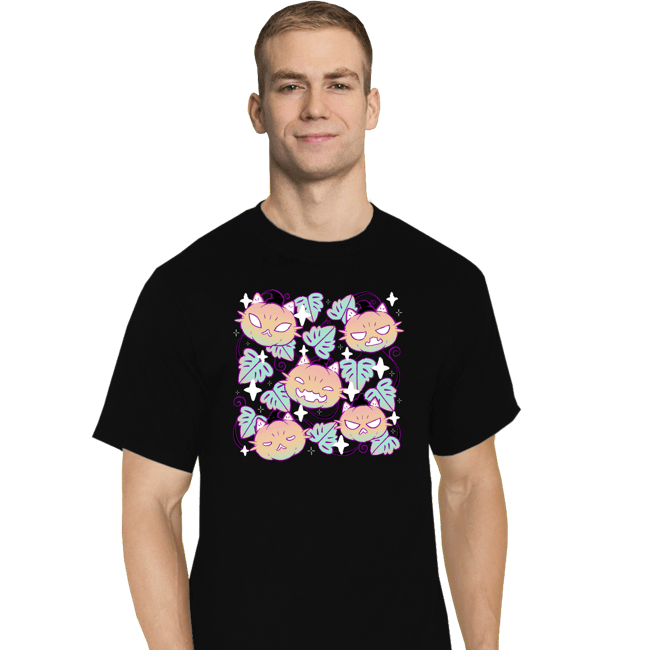 Daily_Deal_Shirts T-Shirts, Tall / Large / Black Pumpkin Cat Garden