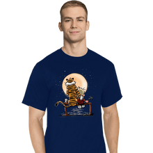 Load image into Gallery viewer, Daily_Deal_Shirts T-Shirts, Tall / Large / Navy Calvin Friends
