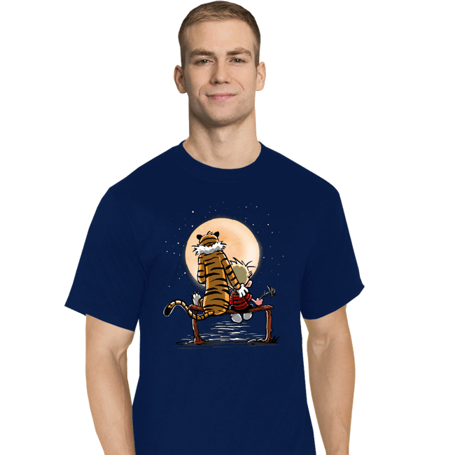 Daily_Deal_Shirts T-Shirts, Tall / Large / Navy Calvin Friends