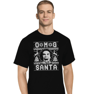Shirts T-Shirts, Tall / Large / Black OMG Santa