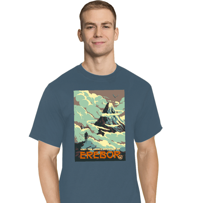 Shirts T-Shirts, Tall / Large / Indigo Blue Visit Erebor