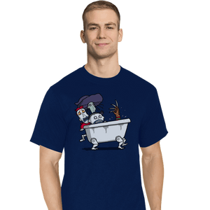 Daily_Deal_Shirts T-Shirts, Tall / Large / Navy Halloween Bathtub