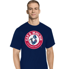 Load image into Gallery viewer, Shirts T-Shirts, Tall / Large / Navy Cap And Mjolnir
