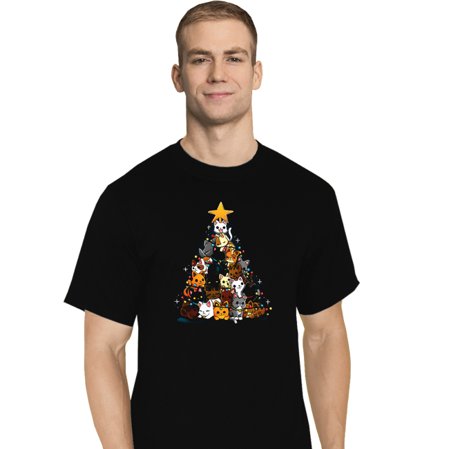 Daily_Deal_Shirts T-Shirts, Tall / Large / Black Christmas Kittens