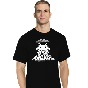 Daily_Deal_Shirts T-Shirts, Tall / Large / Black Dawn Of The Arcade