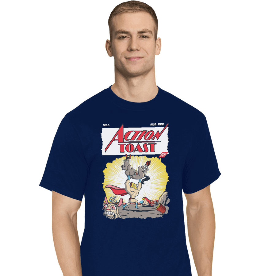 Shirts T-Shirts, Tall / Large / Navy Action Toast