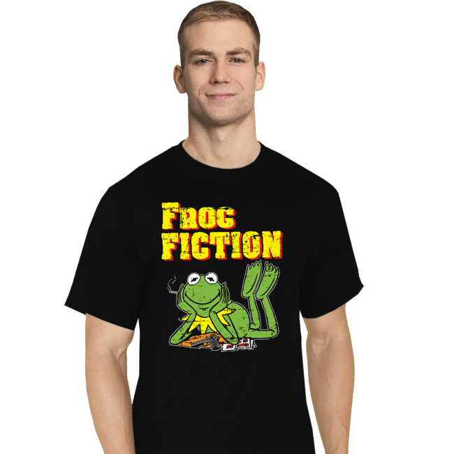 Daily_Deal_Shirts T-Shirts, Tall / Large / Black Frog Fiction