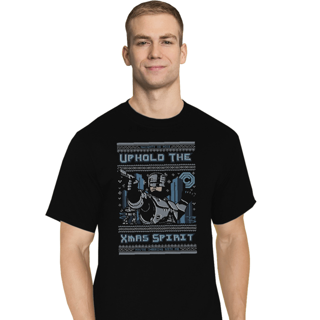Daily_Deal_Shirts T-Shirts, Tall / Large / Black A Very Robo Christmas