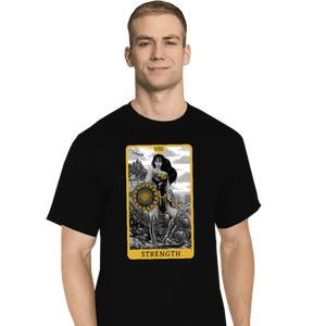 Daily_Deal_Shirts T-Shirts, Tall / Large / Black JL Tarot - Strength