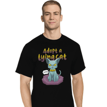 Load image into Gallery viewer, Shirts T-Shirts, Tall / Large / Black Adopt A Lying Cat
