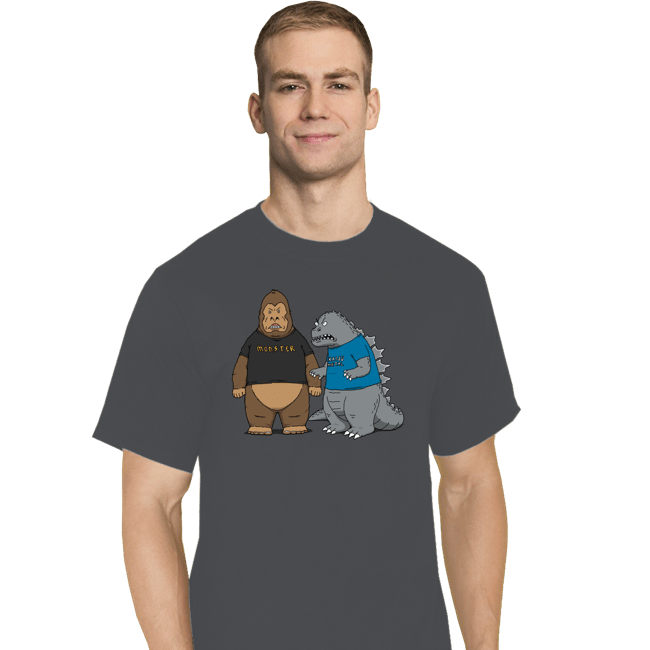 Daily_Deal_Shirts T-Shirts, Tall / Large / Charcoal Stupid Kaijus!