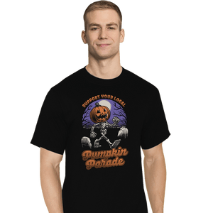 Shirts T-Shirts, Tall / Large / Black Halloween Pumpkin Parade