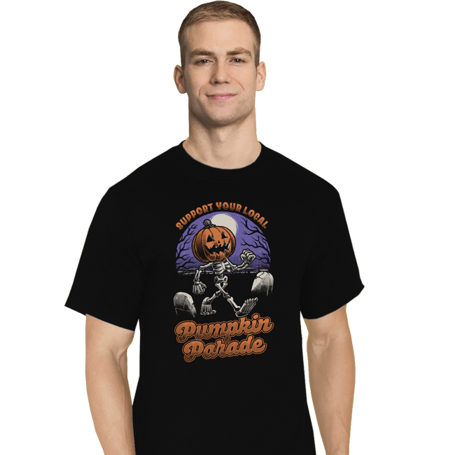 Shirts T-Shirts, Tall / Large / Black Halloween Pumpkin Parade