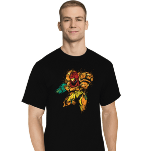 Shirts T-Shirts, Tall / Large / Black Metroid - Galactic Bounty Hunter