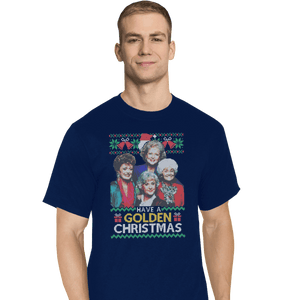 Shirts T-Shirts, Tall / Large / Navy Golden Christmas